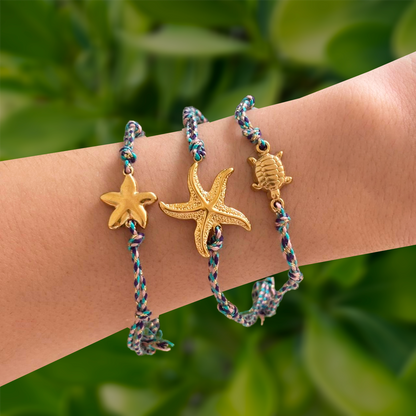 Pulsera de Hilo Azul Estrella de Mar 3j4