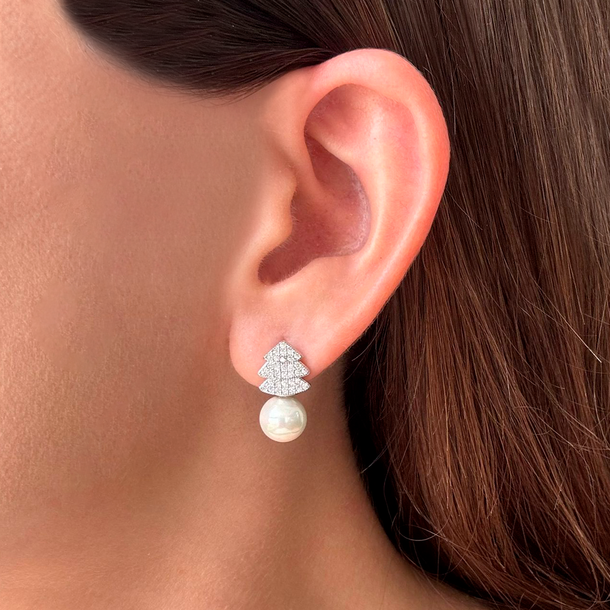 Aretes Mini Arbolito y Perlita