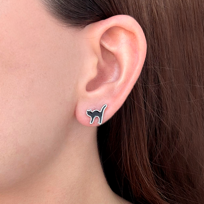 Aretes Platano Negro Mini Gato