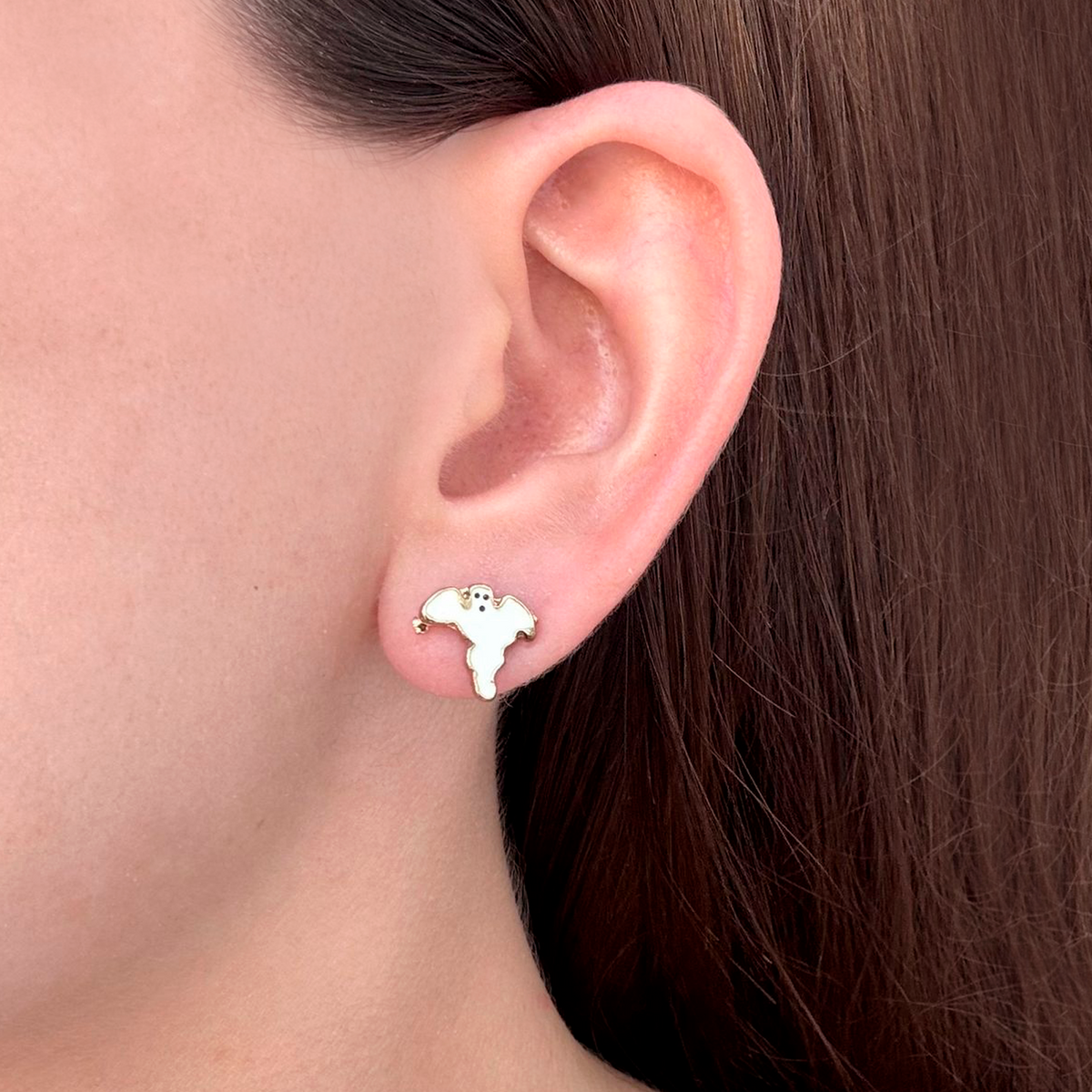Aretes Dorado Blanco Mini Fantasmita