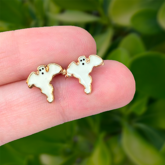 Aretes Dorado Blanco Mini Fantasmita