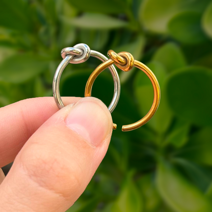 Anillo Dorado Nudo Ajustable Acero Inoxidable