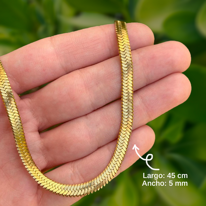 Collar Dorado Corazon Zirconias Acero Inoxidable