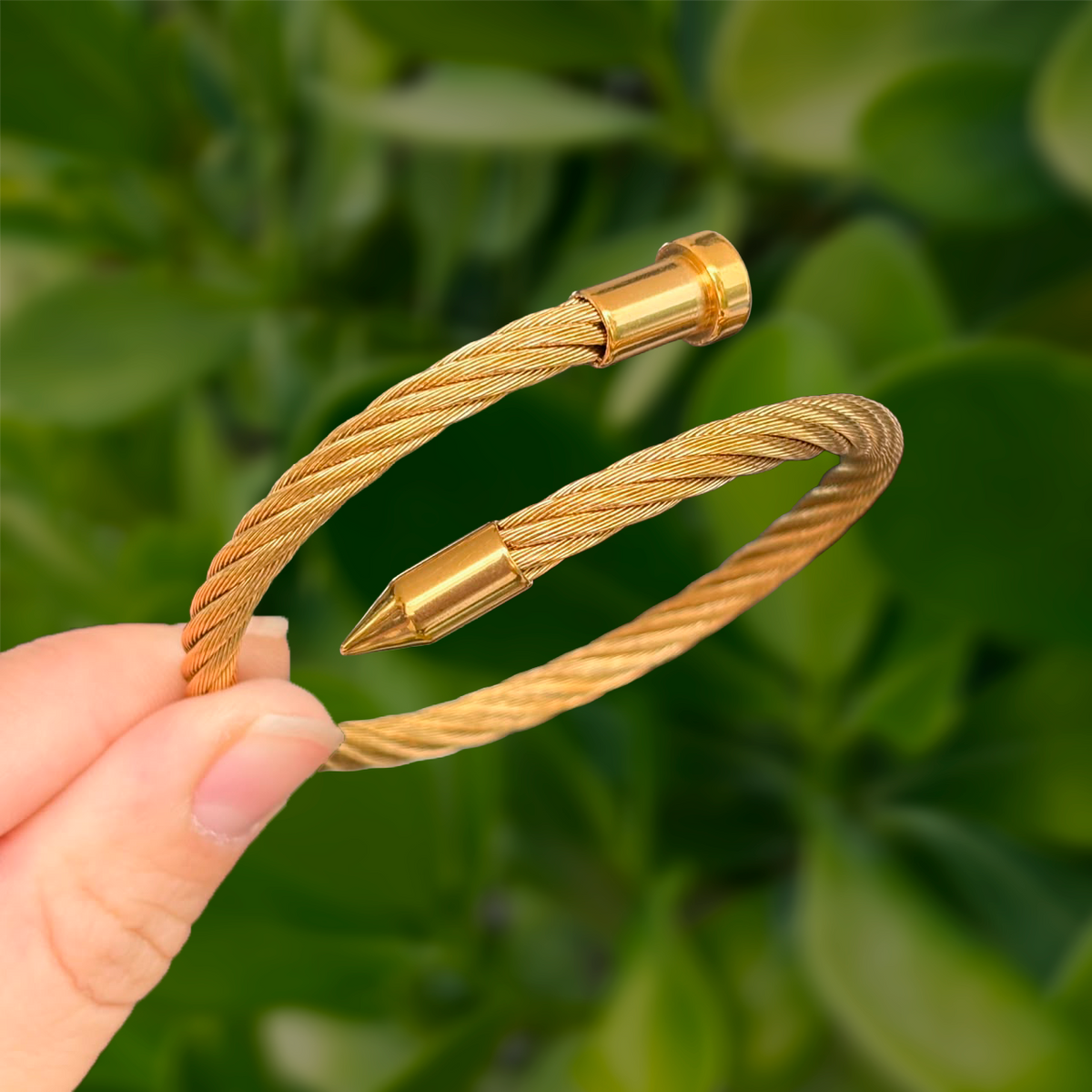 Pulsera Dorada Clavo Acero Inoxidable