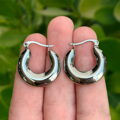 Aretes Plateados Arracadas Acero Inoxidable