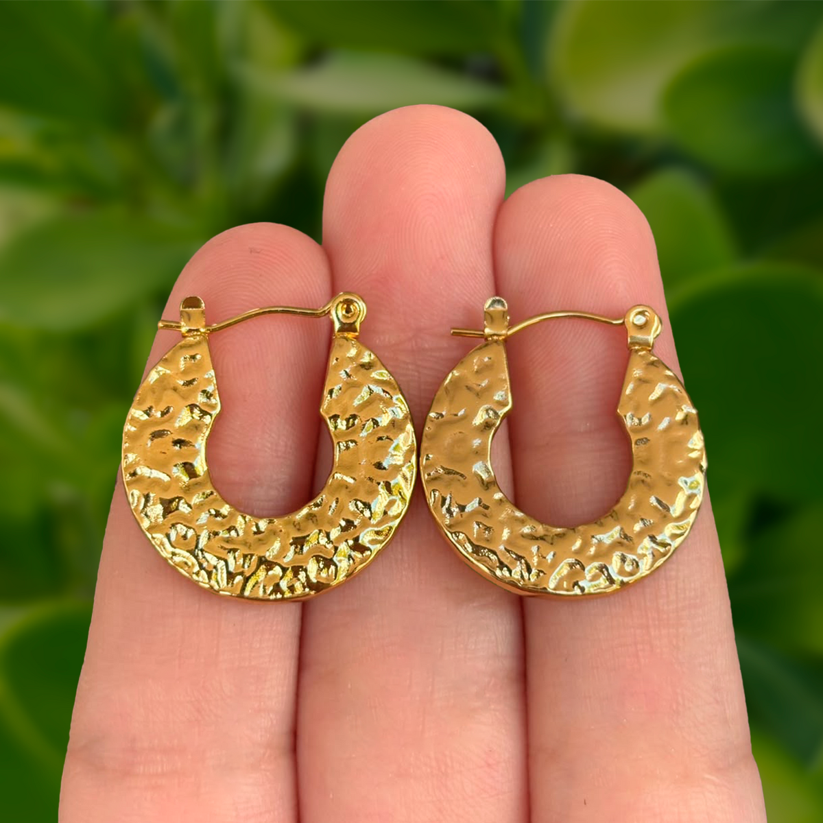 Aretes Dorados Arracada Retro Acero de Titanio