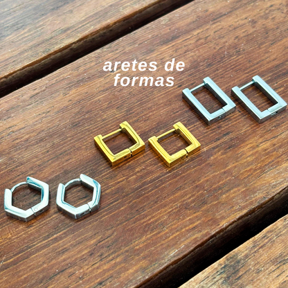 Aretes Arracada Plateada Acero Inoxidable