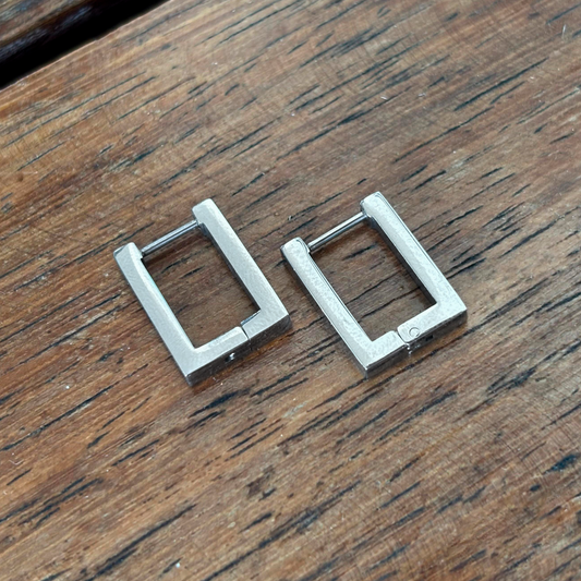 Aretes Arracada Plateada Larga Acero Inoxidable