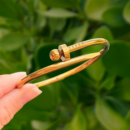 Pulsera Dorada Clavo Acero Inoxidable