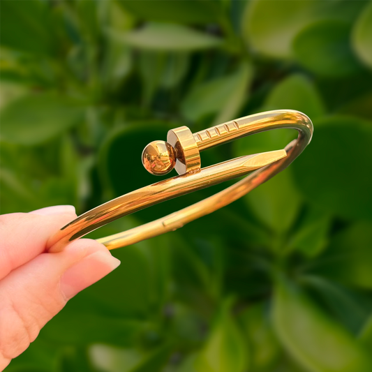 Pulsera Dorada Clavo Acero Inoxidable