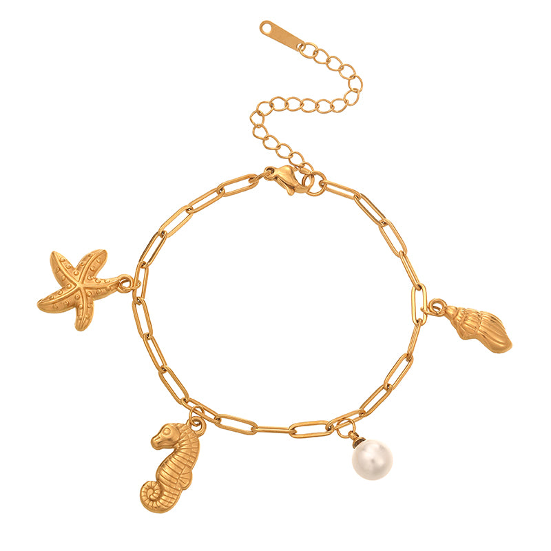 Pulsera Charms Caballito  Acero Inoxidable 1Z7