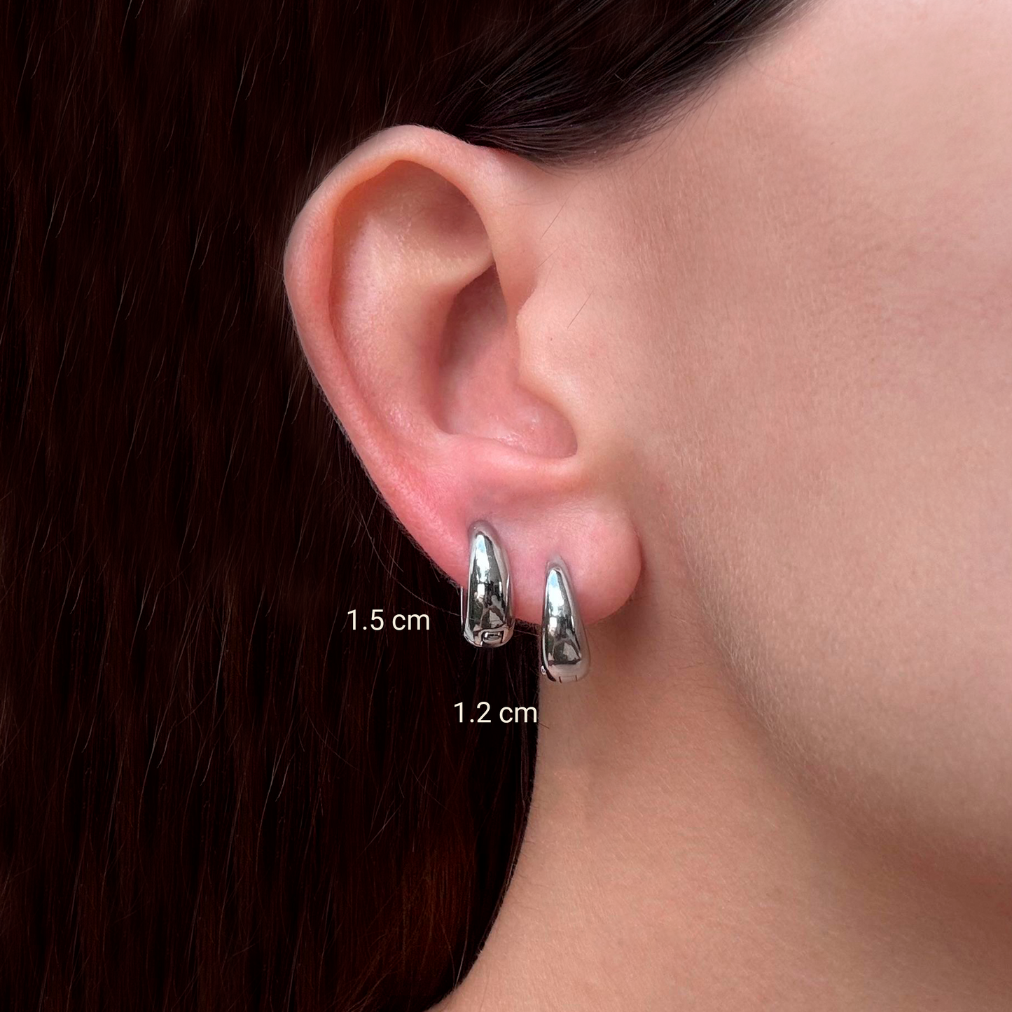 Aretes Arracadas Plateadas Acero Inoxidable 1.4cm  1G3