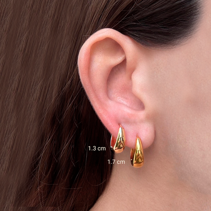 Aretes Arracadas Doradas Acero Inoxidable 1.3cm  1u6