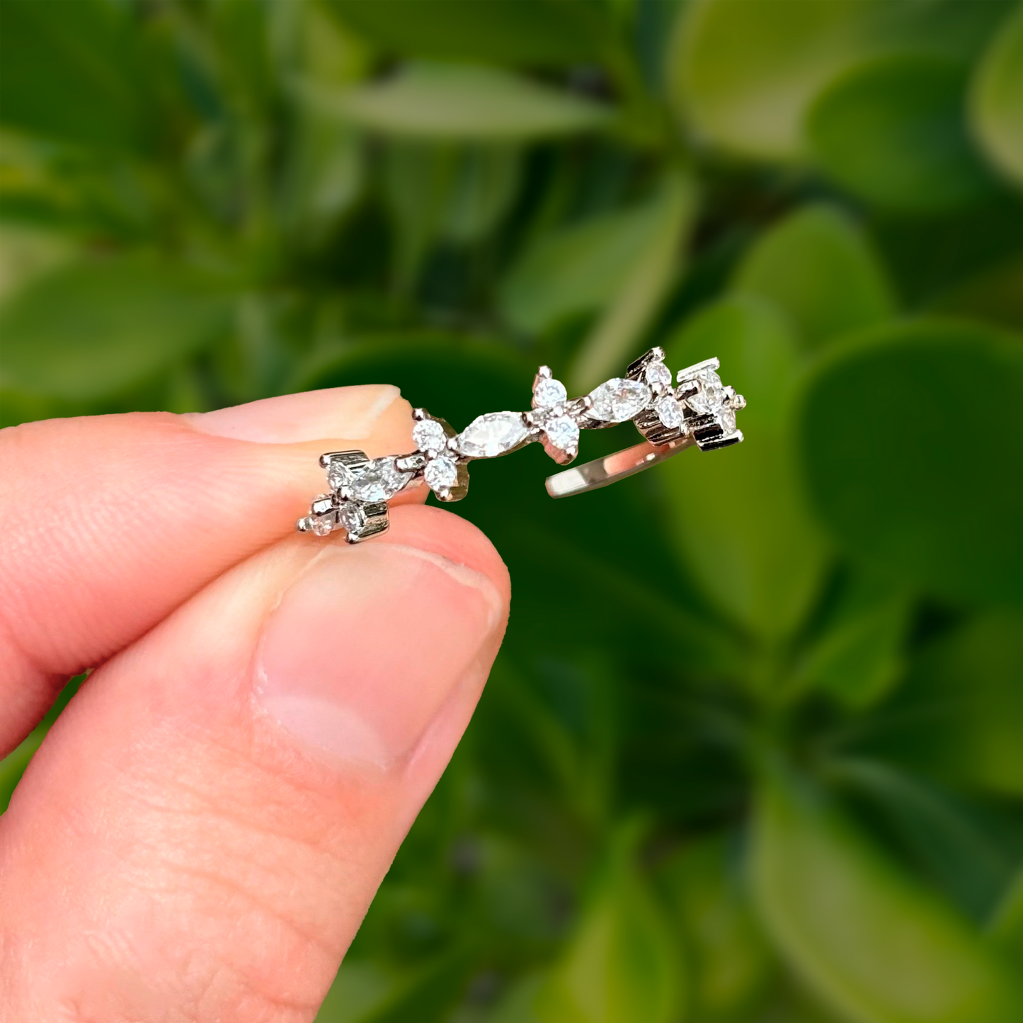 Anillo Media Churumbela Plateado Chapa de Oro Az221