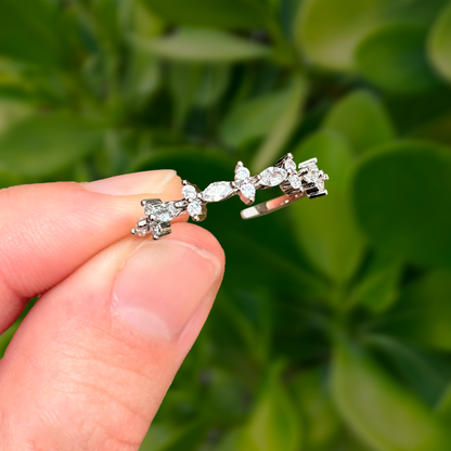 Anillo Media Churumbela Plateado Chapa de Oro Az221