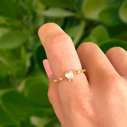 Anillo Dorado Colección Bella Chip Talla 6 2i1