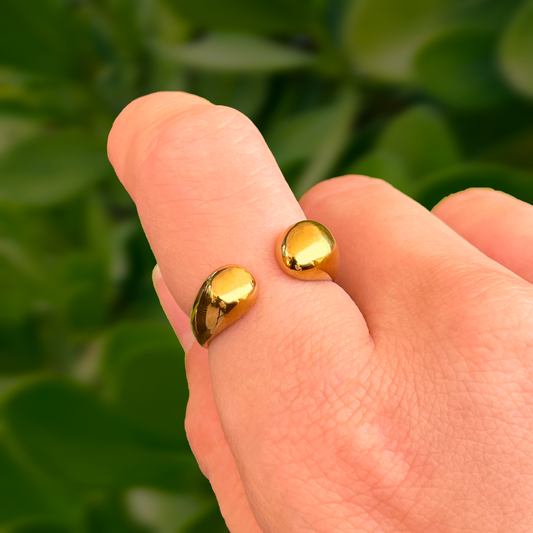 Anillo Dorado Acero Inoxidable C655