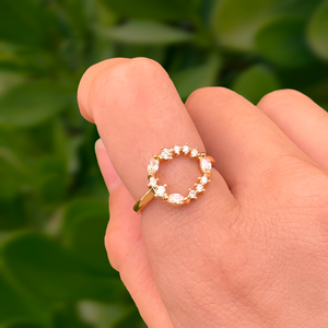 Anillo Aro Zirconia Chapa de Oro