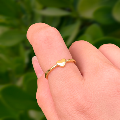 Anillo Corazón Chapa de Oro Az239