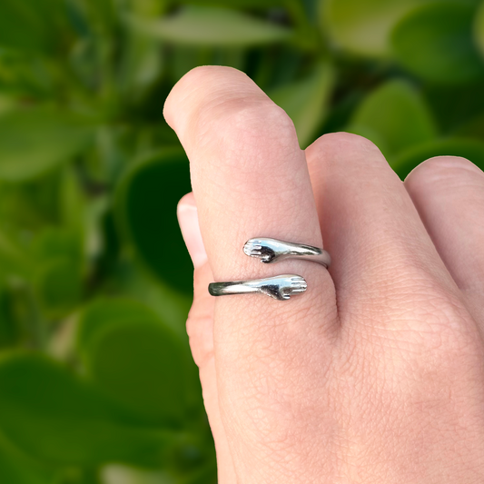 Anillo Ajustable Abrazo  Acero Inoxidable 1H7