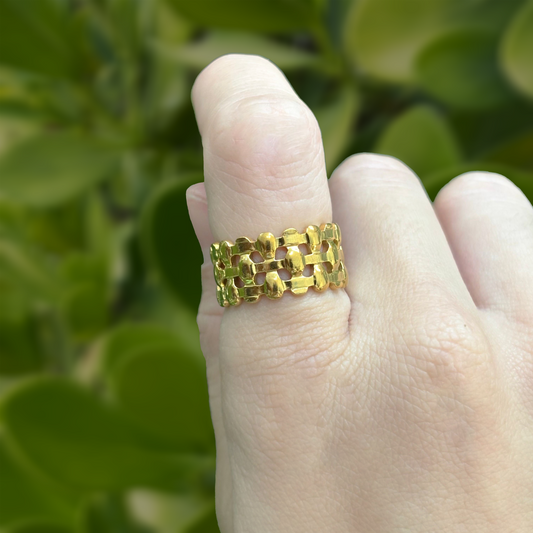 Anillo Dorado Reja Ajustable Acero Inoxidable 1F1
