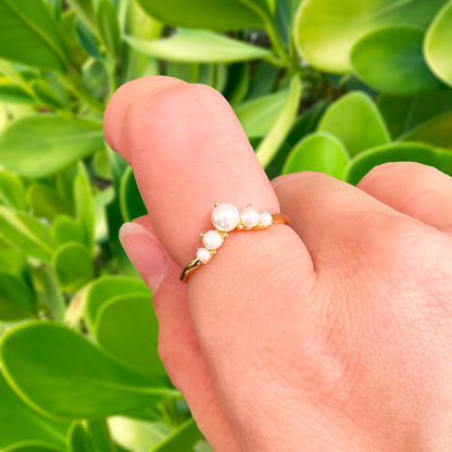 Anillo Perlitas Chapa de Oro