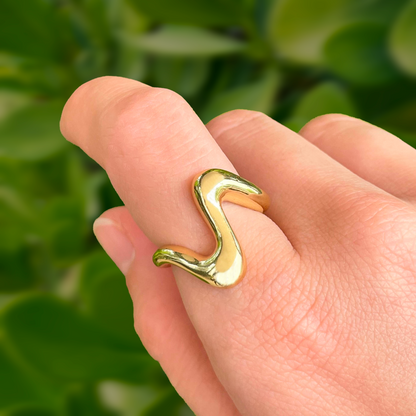 Anillo Dorado Ajustable Chapa de Oro C652