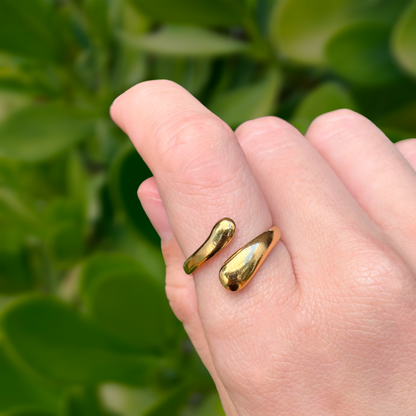 Anillo Dorado Encontrado Acero Inoxidable 2v5