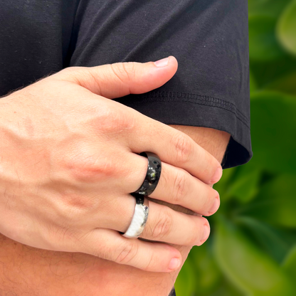 Anillo Negro Hombre Acero Inoxidable