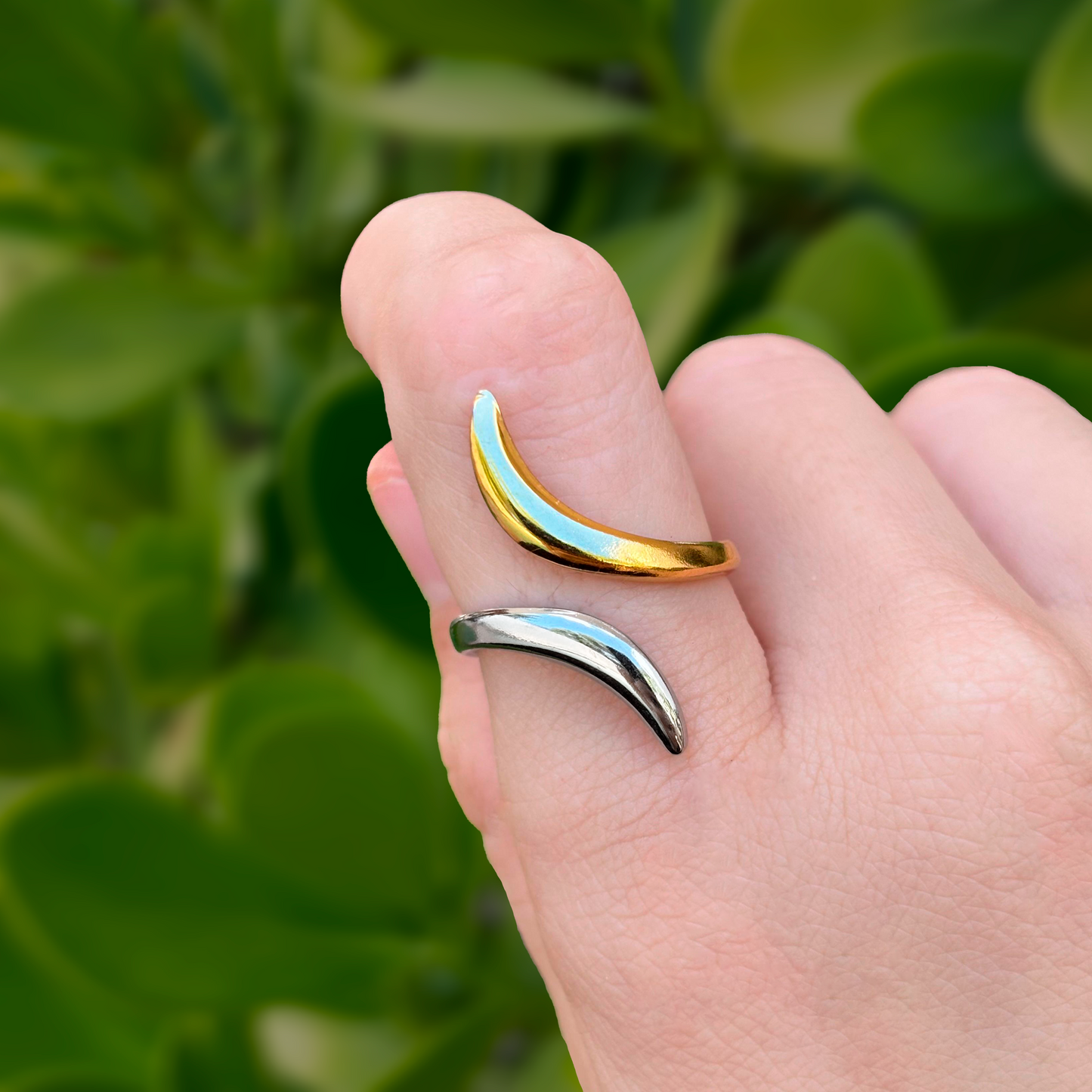 Anillo Oro-Plata Encontrados Acero Inoxidable 2C6