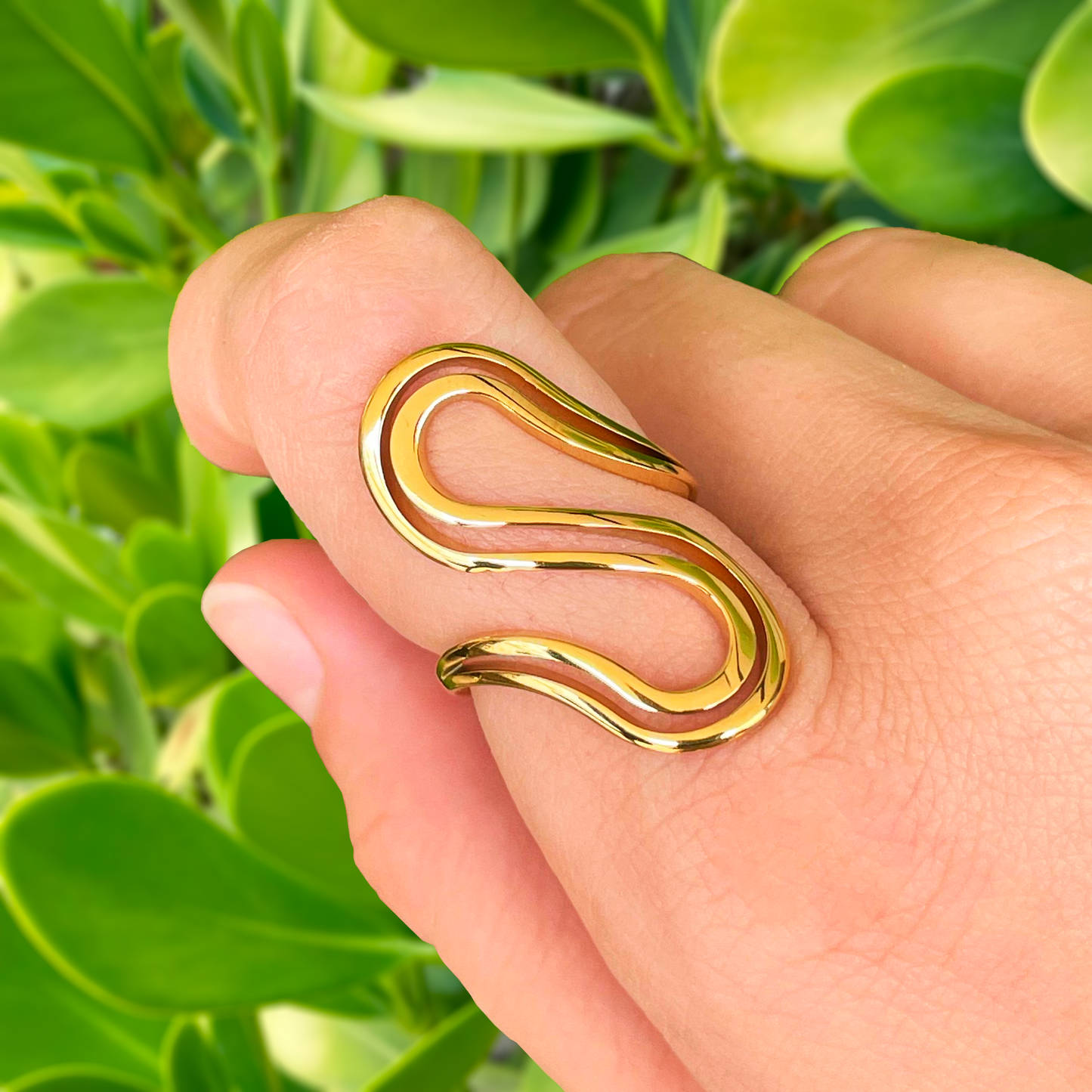 Anillo Ondas Acero Inoxidable  1V8