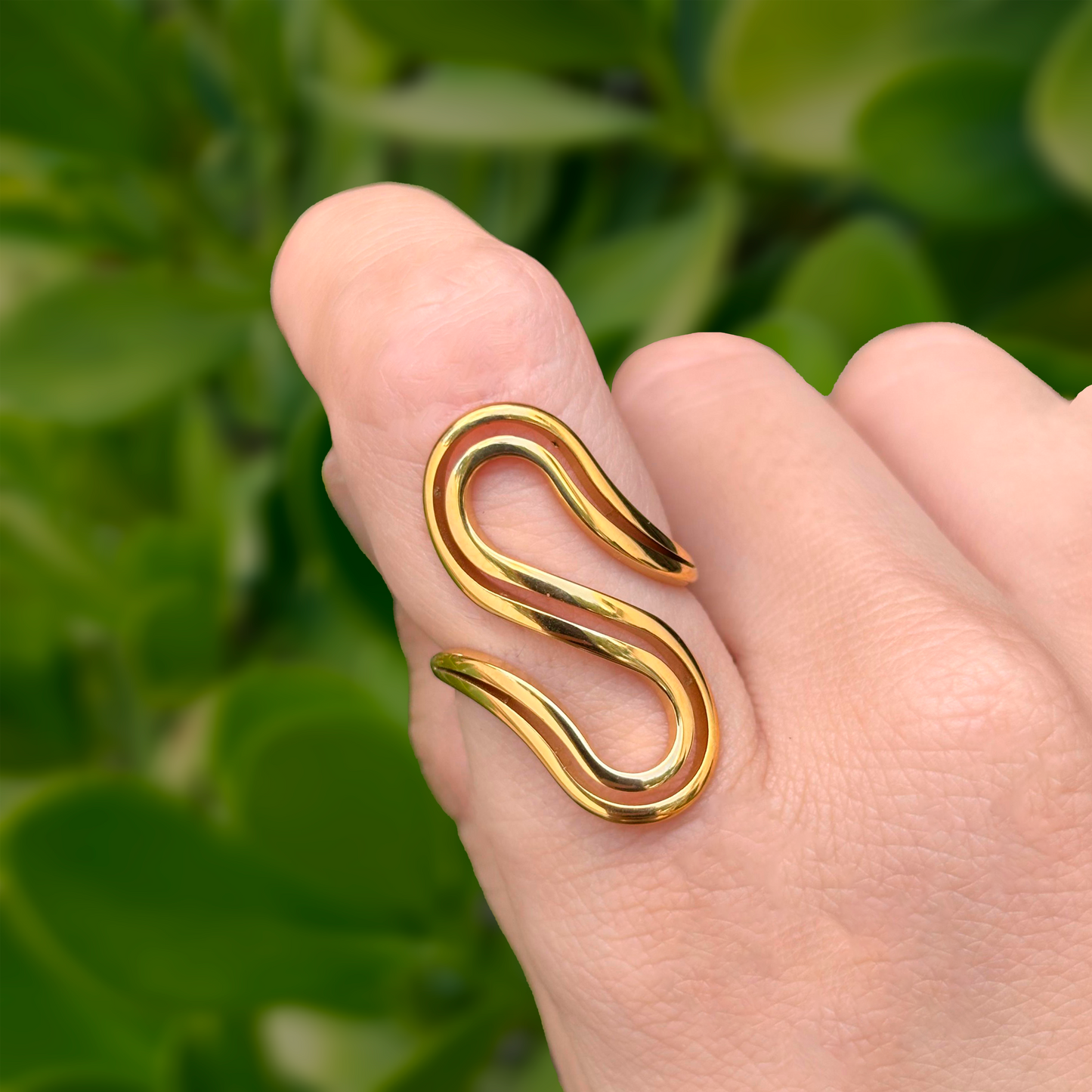 Anillo Ondas Acero Inoxidable  1V8