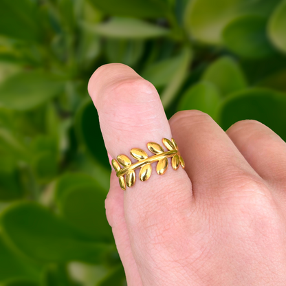Anillo Laurel Acero Inoxidable 1E1