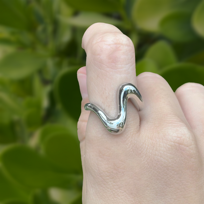 Anillo Plateado Ajustable Chapa de Oro 2A8