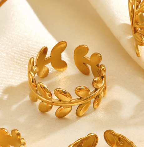 Anillo Laurel Acero Inoxidable 1E1