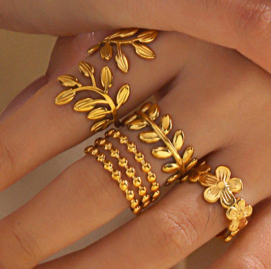 Anillo Laurel Acero Inoxidable 1E1