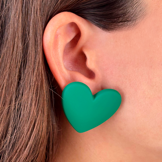 Aretes Corazón Verde   lu