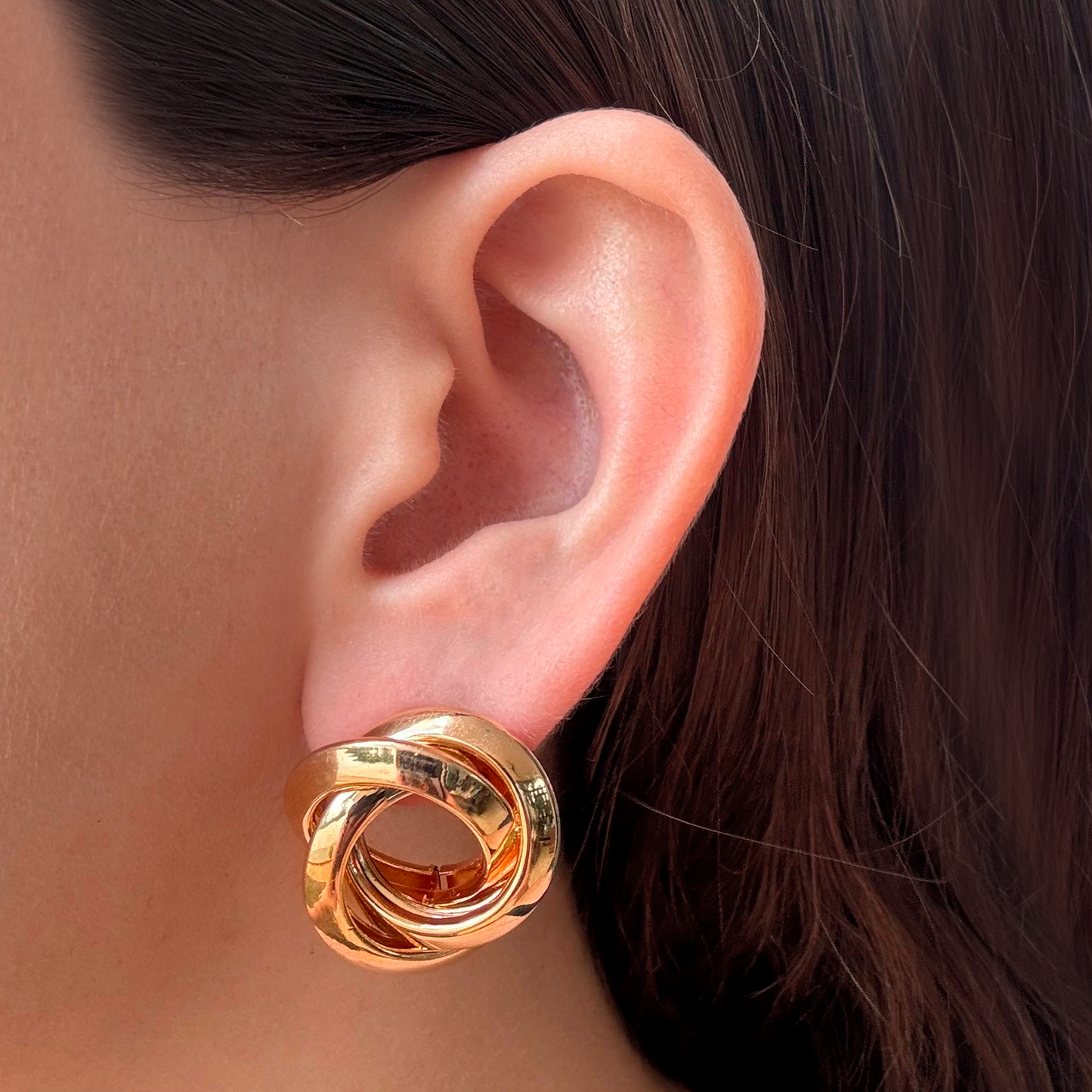 Aretes Nudo Dorado 1t7