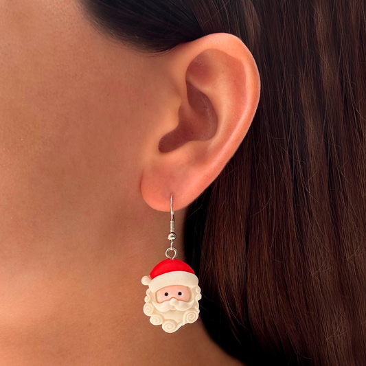 Aretes Santa Claus Navidad 3D4
