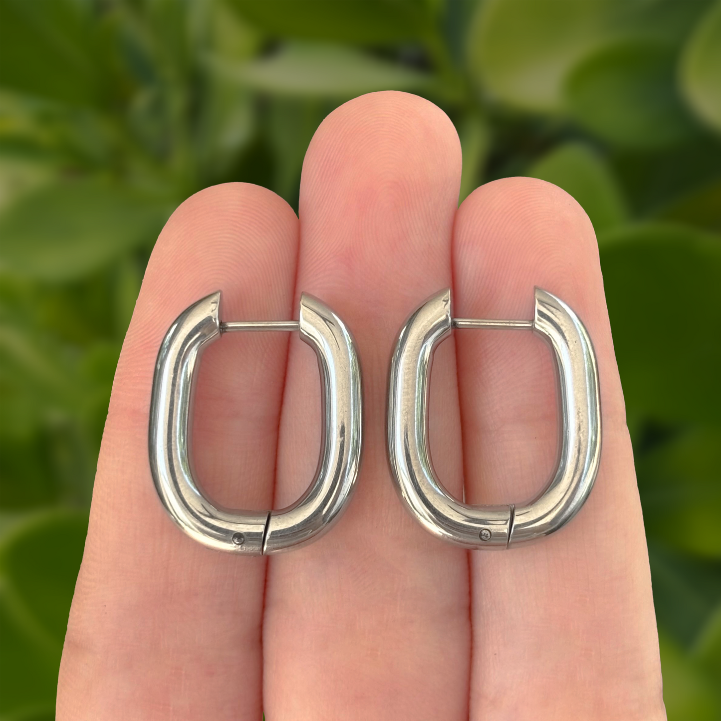 Aretes Arracada Plateada Acero Inoxidable 2L5