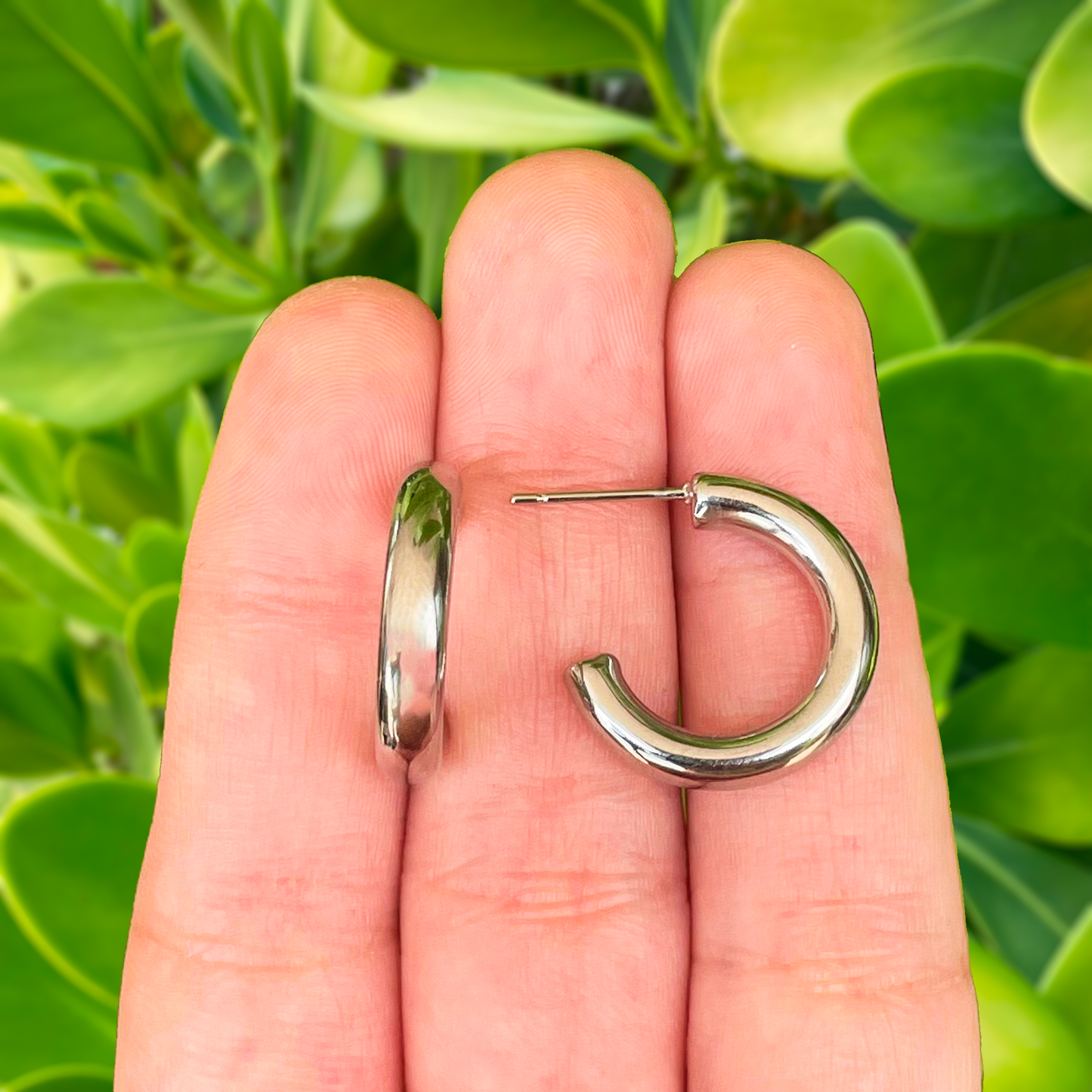 Aretes Arracada Plateada Acero Inoxidable 1Q3
