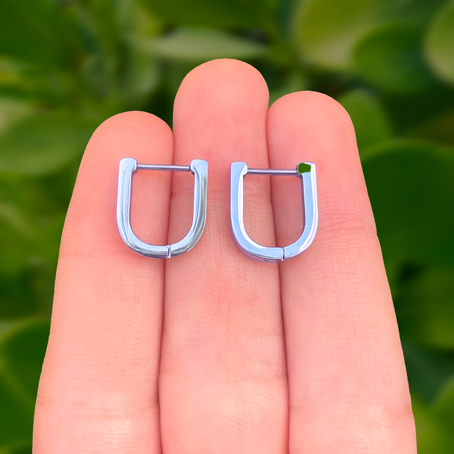 Aretes Arracada Plateada Acero Inoxidable 1N1