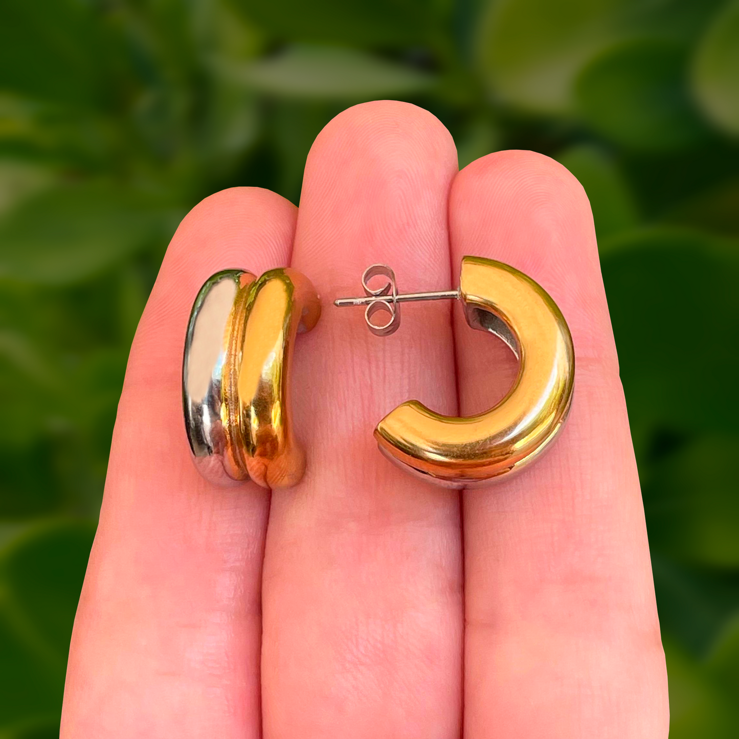 Aretes Oro-Plata Acero Inox 4E10