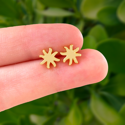 Aretes Sol Chapa de Oro  Az88