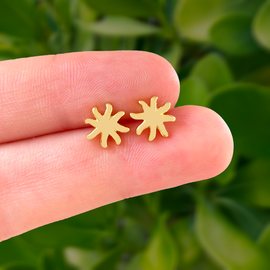 Aretes Sol Chapa de Oro  Az88