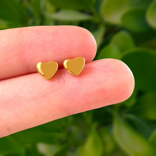 Aretes Corazón Dorado Chapa de Oro C703