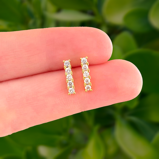 Aretes Zirconias Chapa de Oro AZ9