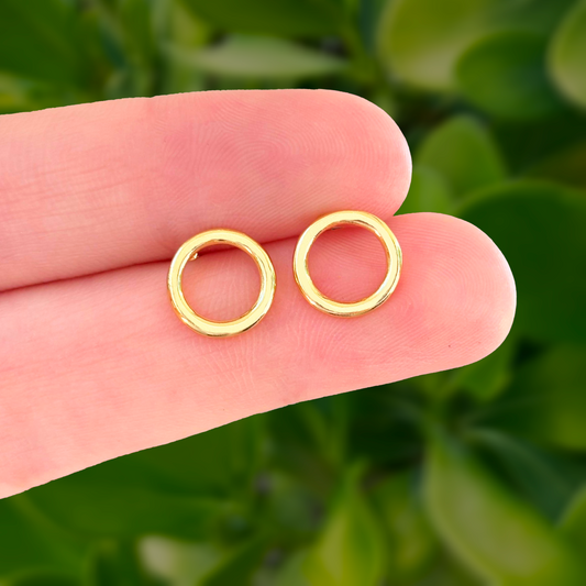 Aretes Aro Dorado Chapa de Oro Az247