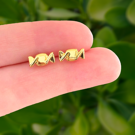 Aretes Caramelito Dorado Chapa de Oro Az226