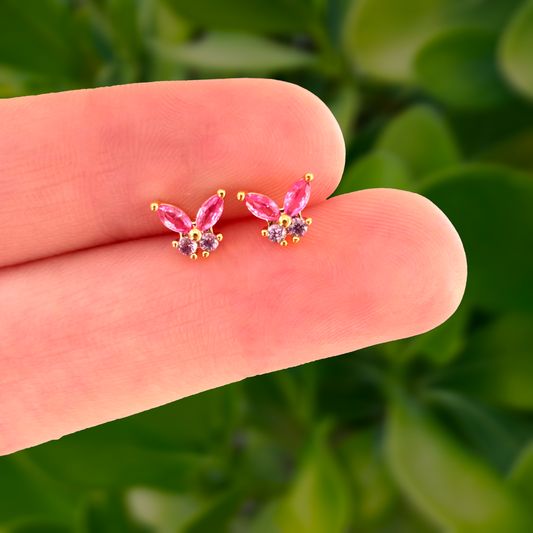 Aretes Mariposa Chapa de Oro AZ51